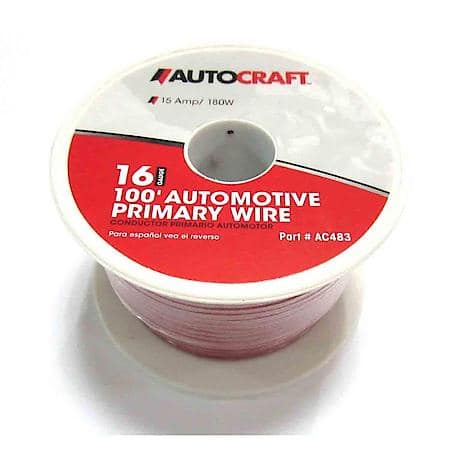 Autocraft Primary Wire 16 Gauge 100inch Red Spool - AC483