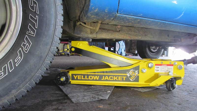 Raise vehicle with jack