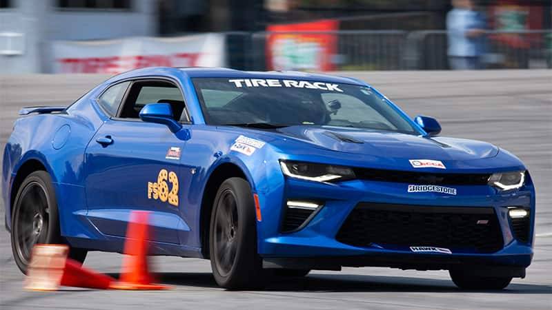 a car participating in an autocross event