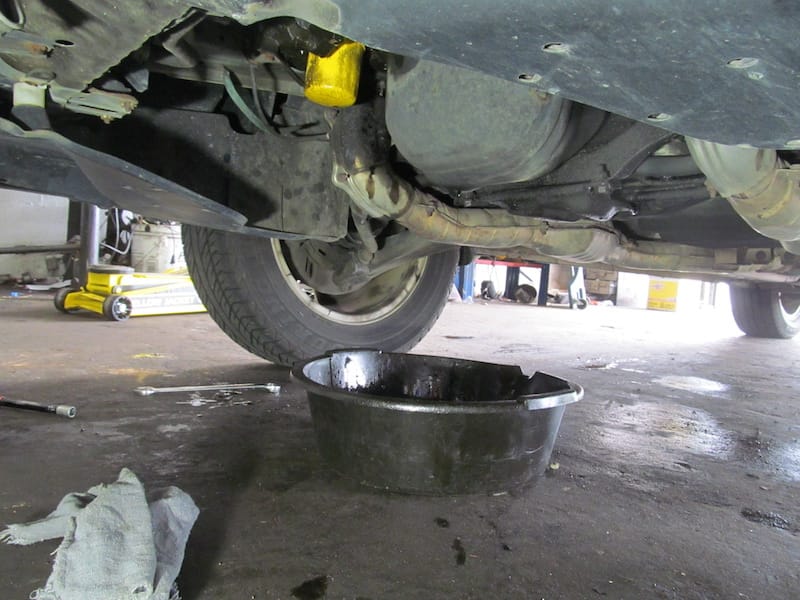 Oil Change, drain pan