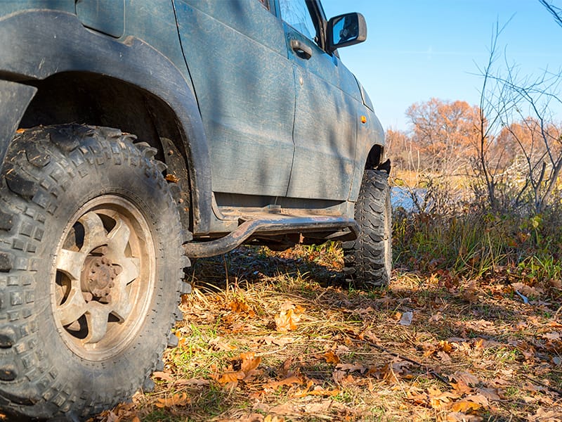 SUV parked offroad