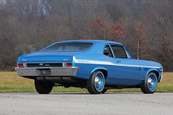 Right Rear View of a Blue Yenko Nova | Source: Mecum Auction