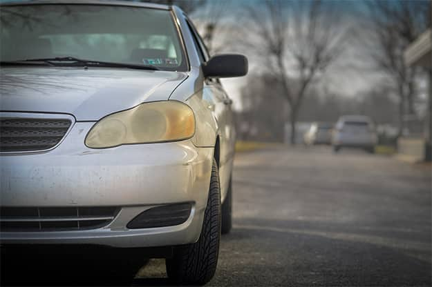 cloudy headlight