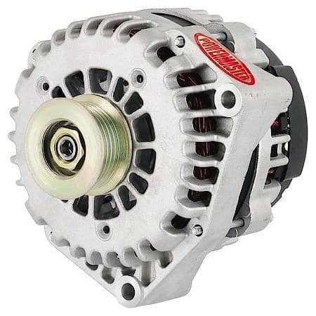 Powermaster Performance Alternator: AD244 Style, 215 Amps, Natural Finish, With 4 Pin VR, 48237