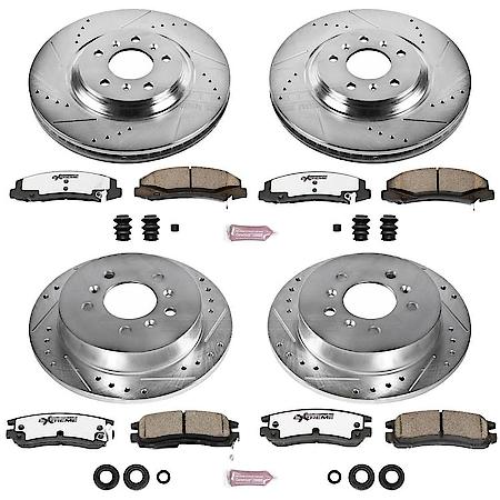 PowerStop Carbon-Fiber Ceramic Disc Pad And Rotor: Brake Kit, Z26 Street Performance, K4377-26