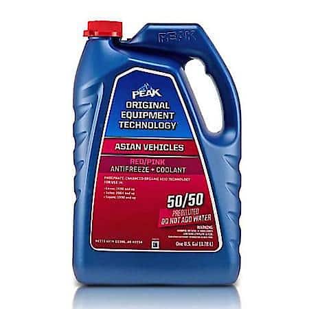 PEAK Original Equipment Asian Red/Pink Antifreeze + Coolant: 50/50 Ready-To-Use, 1 Gallon, PARB53
