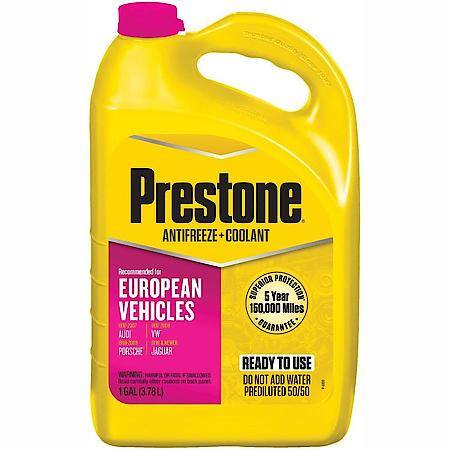 Antifreeze and Coolant: 50/50 Ready To Use, Original Equipment European Pink, 1 Gallon