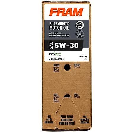 FRAM 5W-30 Full Synthetic Motor Oil, Faster Oil Flow at Start-Up, 6 Gallon, F930-6GLBNB