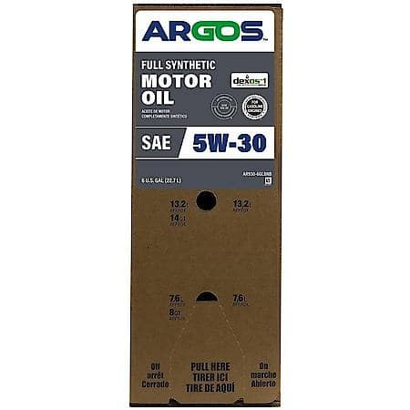ARGOS 5W-30 Full Synthetic Motor Oil: Faster Oil Flow at Start-Up, 6 Gallon, AR930-6GLBNB