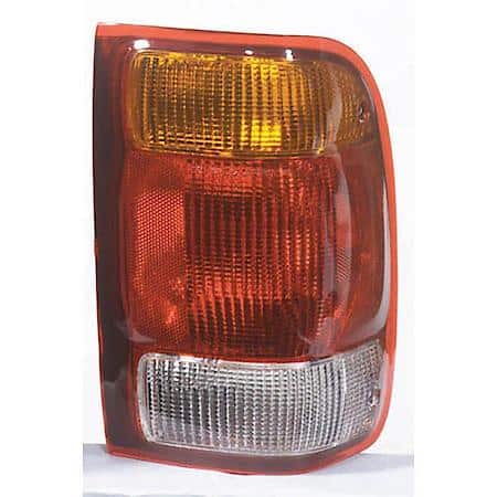 KAI New Economy Replacement Passenger Side Tail Light Lens And Housing, Amber/Red/White Lens, FO2801121V