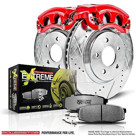 PowerStop Carbon-Fiber Ceramic Disc Pad And Rotor: Brake Kit, Z26 Street Performance with Calipers, KC1237-26