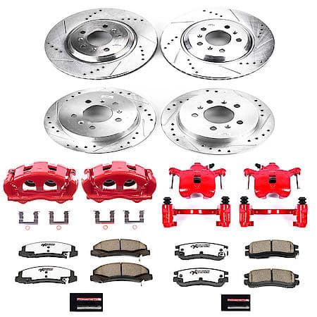 PowerStop Carbon-Fiber Ceramic Disc Pad And Rotor: Brake Kit, Z26 Street Performance with Calipers, KC4377-26