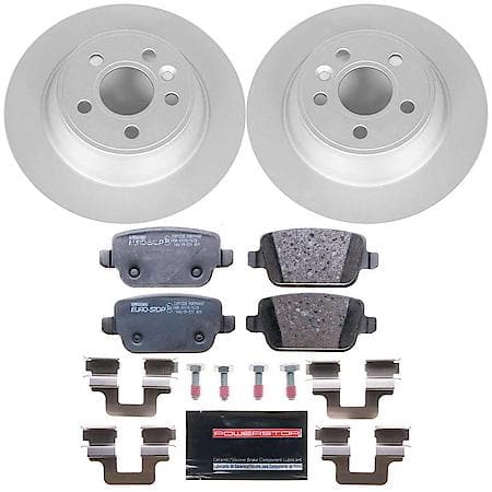 PowerStop Euro-Stop High-Carbon Coated Rotors, ECE-R90 Brake Pads and Hardware Kit, ESK5341