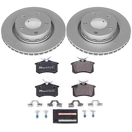 PowerStop Euro-Stop High-Carbon Coated Rotors, ECE-R90 Brake Pads and Hardware Kit, ESK4844