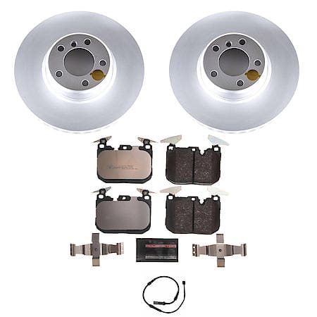 Euro Stop Euro-Stop High-Carbon Coated Rotors, ECE-R90 Brake Pads + Hardware Kit, ESK6653