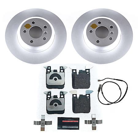 Euro Stop Euro-Stop High-Carbon Coated Rotors, ECE-R90 Brake Pads + Hardware Kit, ESK6672