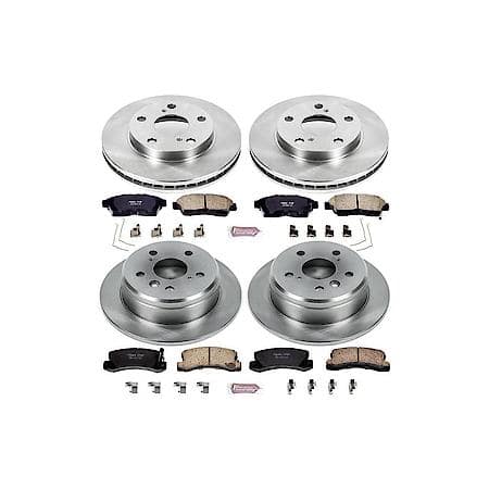 PowerStop Front and Rear Autospecialty Stock Replacement Brake Pad and Rotor Kit, KOE1053
