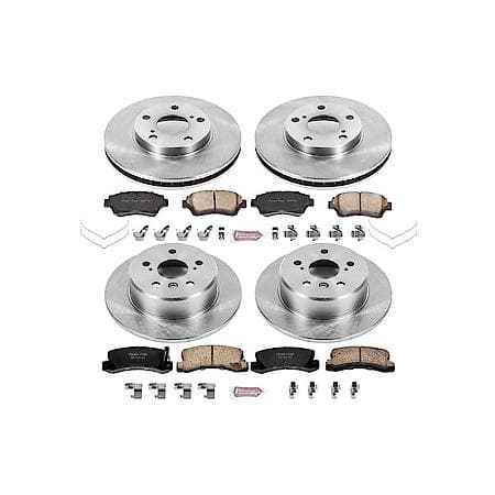 PowerStop OE Stock Replacement Low-Dust Ceramic Brake Pad and Rotor Kit, KOE2776