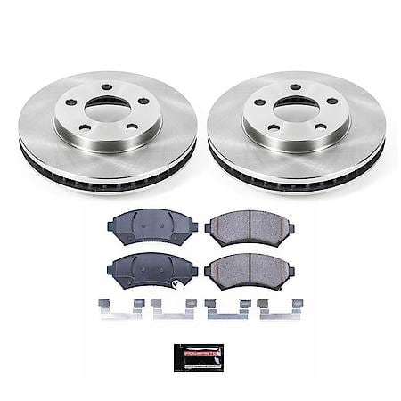 PowerStop OE Stock Replacement Low-Dust Ceramic Brake Pad and Rotor Kit, KOE2553