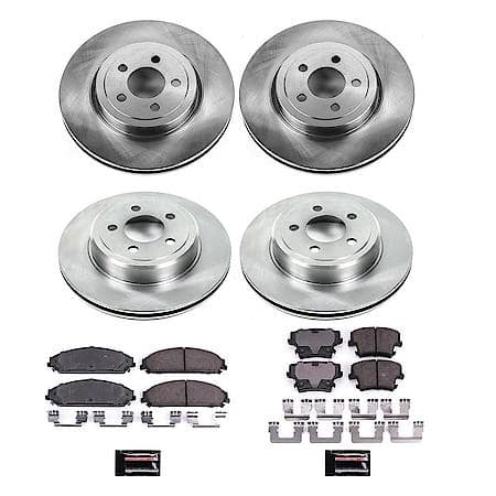 PowerStop Front and Rear Autospecialty Stock Replacement Brake Pad and Rotor Kit, KOE2853