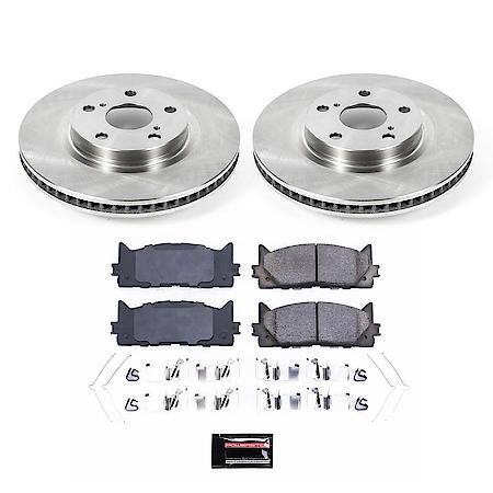 PowerStop Front Autospecialty Stock Replacement Brake Pad and Rotor Kit, KOE3053