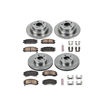 PowerStop OE Stock Replacement Low-Dust Ceramic Brake Pad and Rotor Kit, KOE444