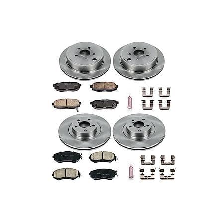 PowerStop Front and Rear Autospecialty Stock Replacement Brake Pad and Rotor Kit, KOE6164