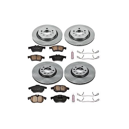 PowerStop Front and Rear Autospecialty Stock Replacement Brake Pad and Rotor Kit, KOE986