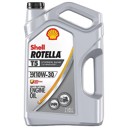 Rotella T5 10W-30 Synthetic Blend Heavy Duty Diesel Engine Oil, 1 Gallon
