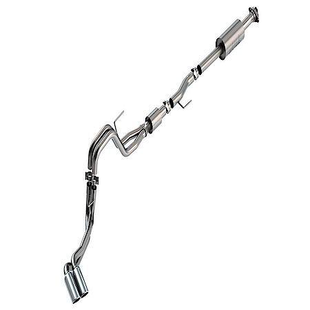 "Borla Performance Exhaust SS, 3""-2.25""Dia Pipe, Single Exhaust With Dual Exit, Truck Side Exit, 4""SS Tips, 140874"