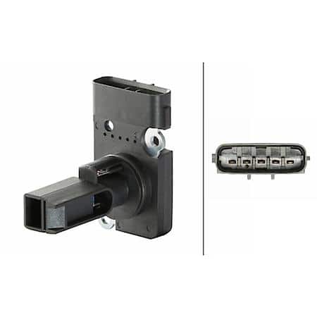 Hella Mass Air Flow Sensor - 5-Pin Connector - Bolted/Bayonet - Without Housing, 358095931