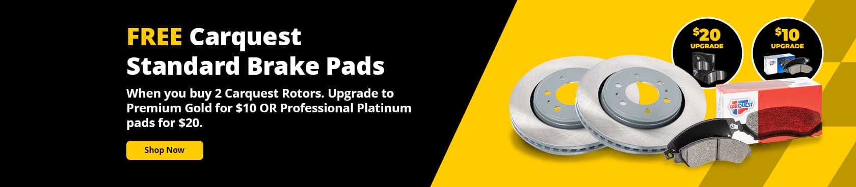 Free Brake Pads with Carquest Rotors