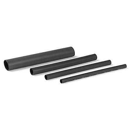 Shrink Tube, 3:1, Dual Wall, Black, 1/4" X 6", Pack 6