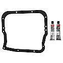 Oil Pan Gasket Set: High-Temperature Rubber-Coated Fiber W/ Gasket Sealant, 3 Piece