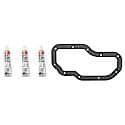 Oil Pan Gasket Set: High-Temperature Rubber-Coated Fiber W/ Gasket Sealant, 4 Piece