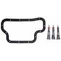 Oil Pan Gasket Set: High-Temperature Rubber-Coated Fiber W/ Gasket Sealant, 4 Piece