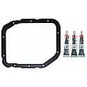 Lower Oil Pan Gasket Set High-Temp Rubber-Coated Fiber W/Gasket Sealant 4 Piece