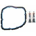 Lwr Oil Pan Gasket Hi-Temp Rubber-Ctd Fiber & Sealing Bead W/Gasket Sealant 3 Piece