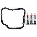 Oil Pan Gasket Set: High-Temperature Rubber-Coated Fiber W/ Gasket Sealant, 4 Piece