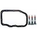 Oil Pan Gasket Set: High-Temperature Rubber-Coated Fiber W/ Gasket Sealant, 4 Piece