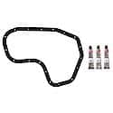 Oil Pan Gasket Set: High-Temperature Rubber-Coated Fiber W/ Gasket Sealant, 4 Piece