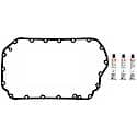 Oil Pan Gasket Set: High-Temperature Rubber-Coated Fiber W/ Gasket Sealant, 4 Piece