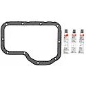 Lower Oil Pan Gasket Set High-Temp Rubber-Coated Fiber W/Gasket Sealant 4 Piece