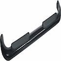 3"Round Bent 90Deg, Powder Coated Black Steel, Rocker Panel Mount, With Step Pad