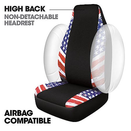 AutoCraft Car & SUV Seat Cover, USA Flag Polyester, Fashion, Universal,  High Back, 2 Pack AC2044 - Advance Auto Parts