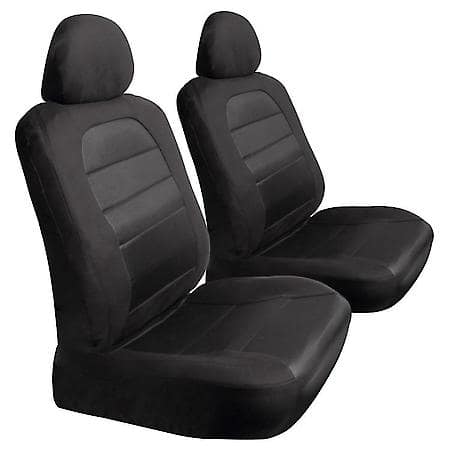 2 Piece Black Canvas L/B Seat Covers