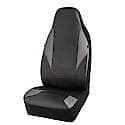 Car & SUV Seat Cover, Black & Red PVC & Mesh, Sporty, Universal, High Back, Racing Style, 1 Pack