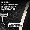 Autocraft Car & Suv Seat Cover, Black Cream Faux Leather, Luxury 