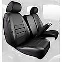 FIA SL67-35 Blk/Blk, Custom Seat Cover Front 40/20/40, Leatherette, Solid Black