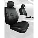 FIA SL67-26 Blk/Blk, Custom Seat Cover Front Buckets, Leatherette, Solid Black